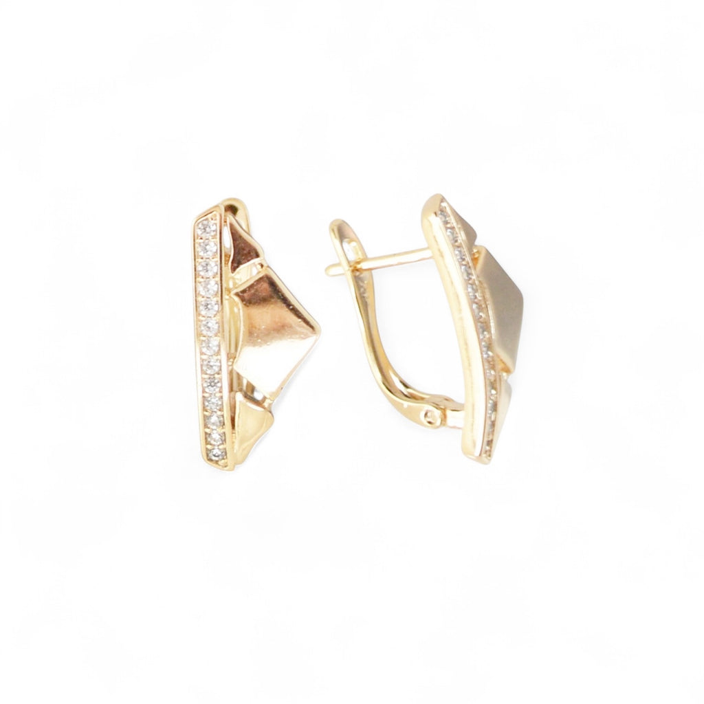 18k Gold Plated Earrings with CZ Zirconia Jewelry