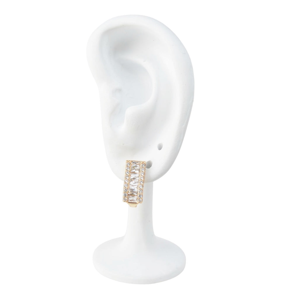18k Gold Plated Earrings with Zirconia Modern Design
