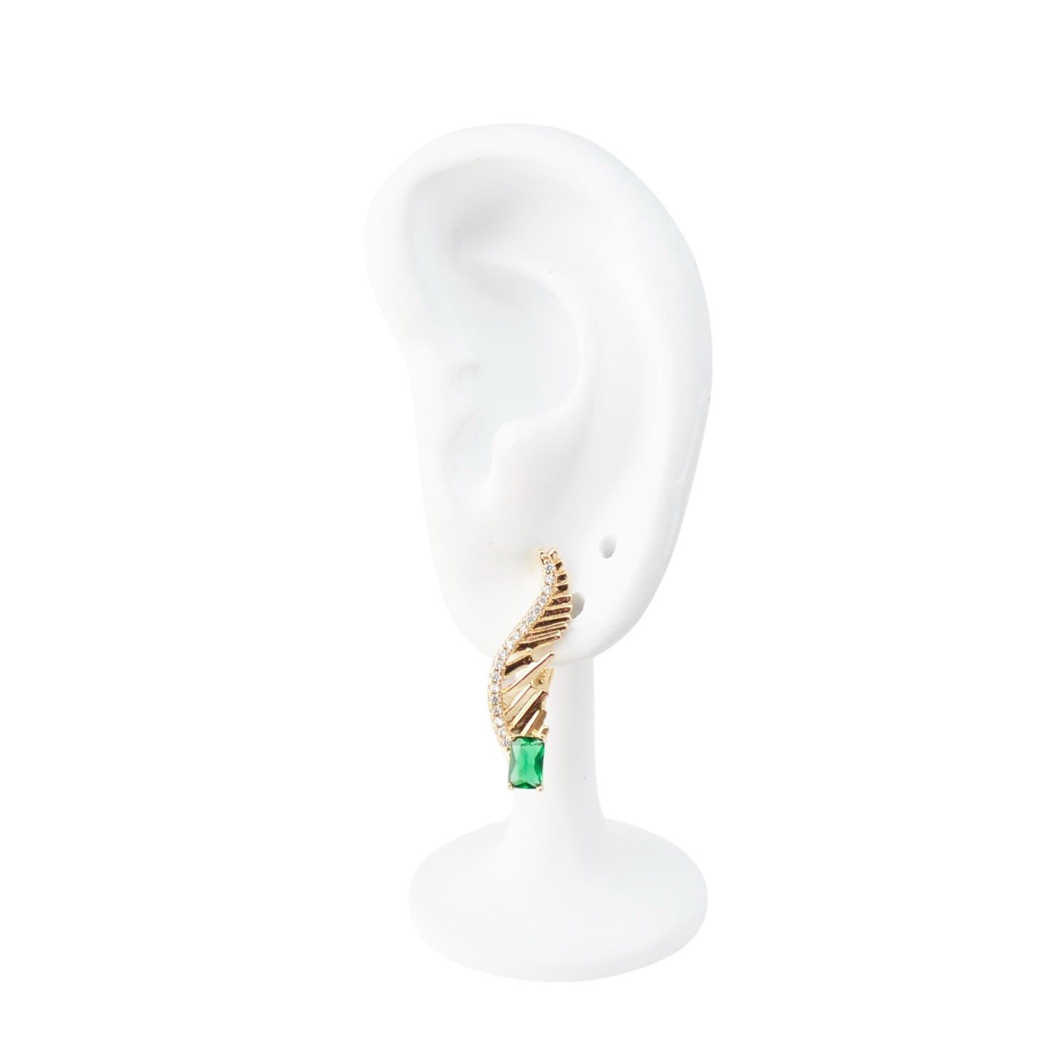 18k Gold Earrings Sparkling Fashion Jewelry: Green Earrings