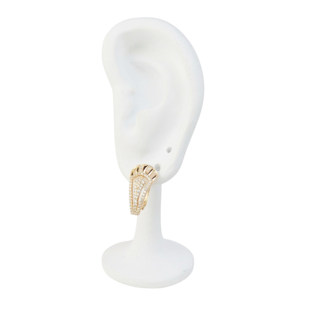 18k Gold Plated Earrings Modern Gold Tone Style