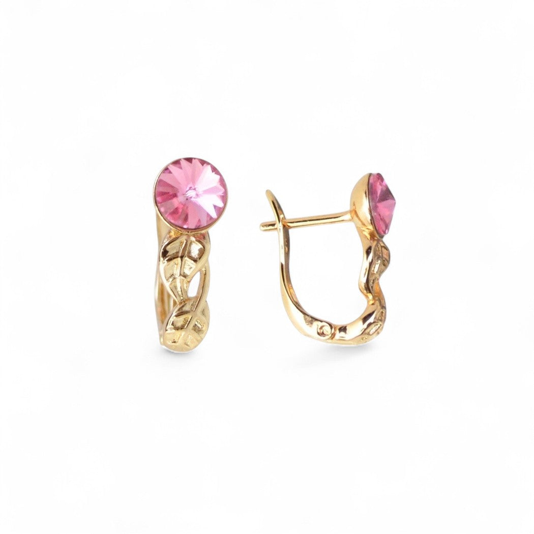 18k Gold Plated Earrings Beautiful Gold Tone Design