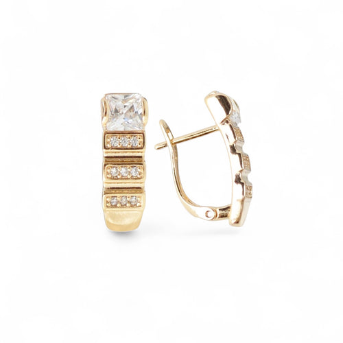 18k Gold Earrings Gift idea: Beautiful Gift for Mom Wife or Sister