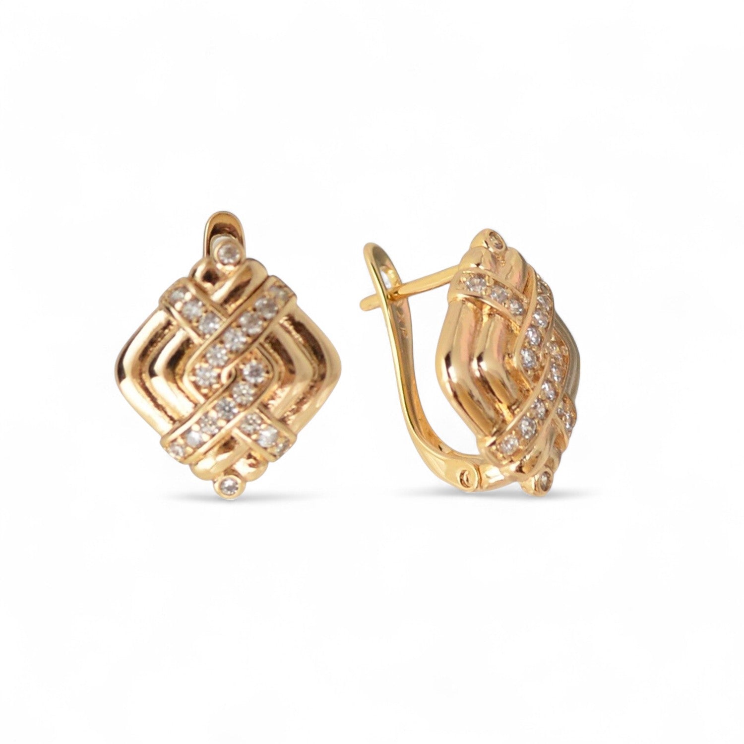 18k Gold Plated Earrings Classic Jewelry with Elegant Finish