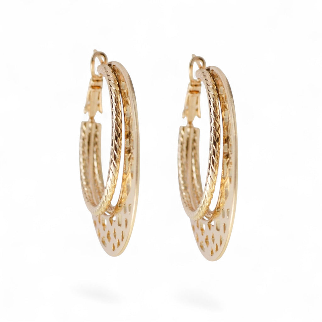 Hoops Gold Plated Earrings Simple Luxury Style Jewelry